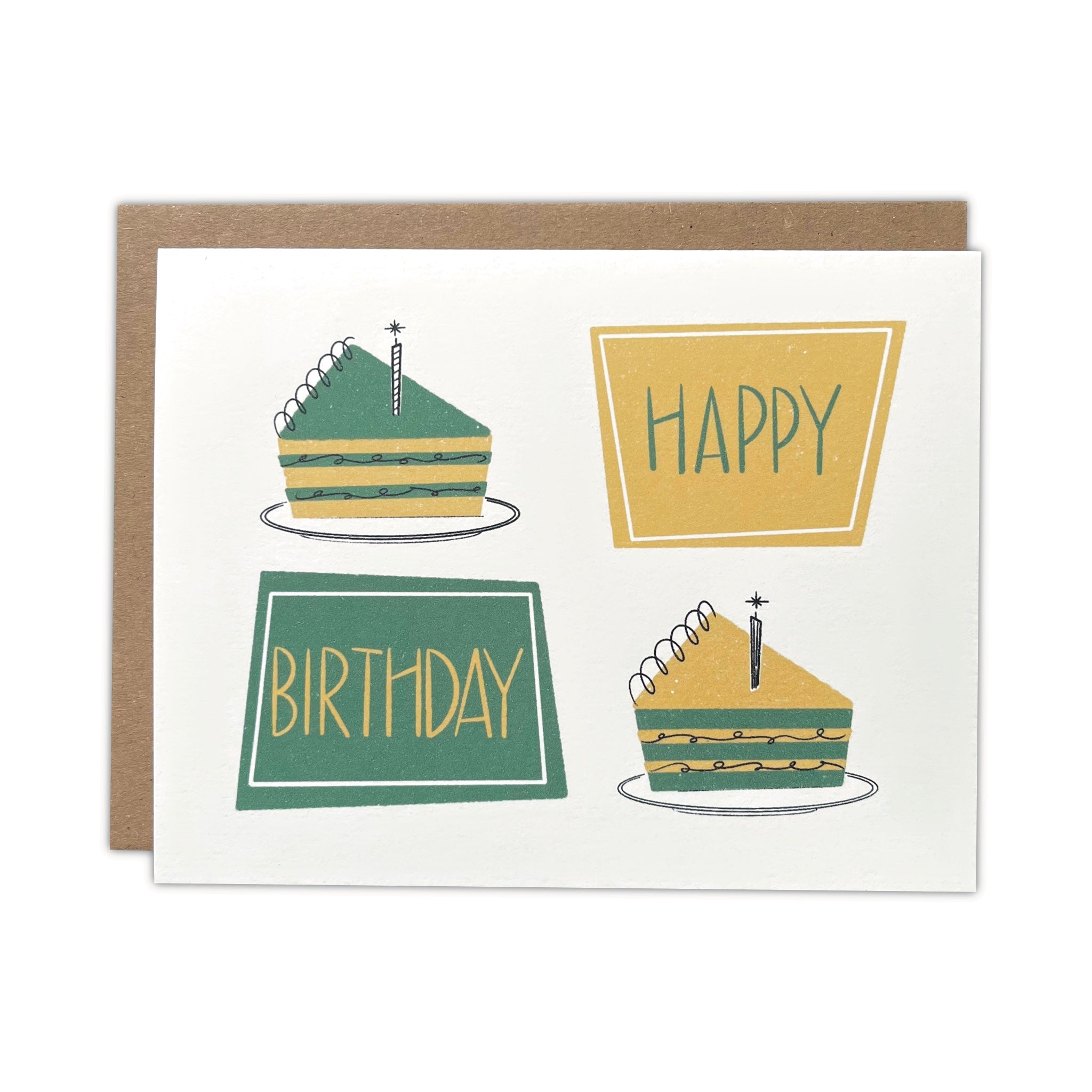 Birthday Cake Slices Greeting Card