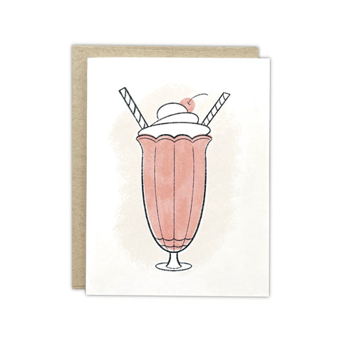 Strawberry Milkshake Greeting Card