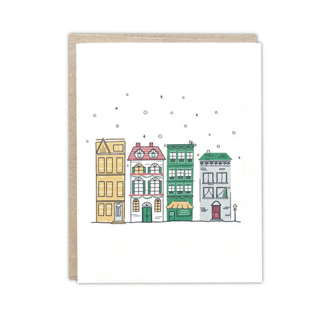 Winter Village Greeting Card